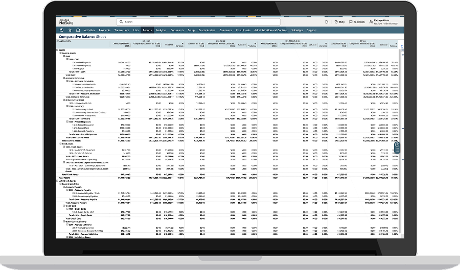 NetSuite income statement detail report
