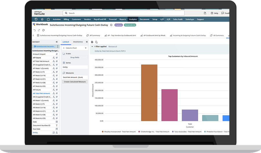 NetSuite workbook dashboard