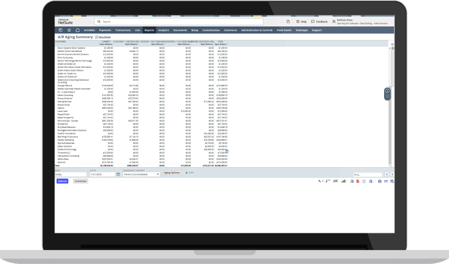 NetSuite Dunning and Collections dashboard