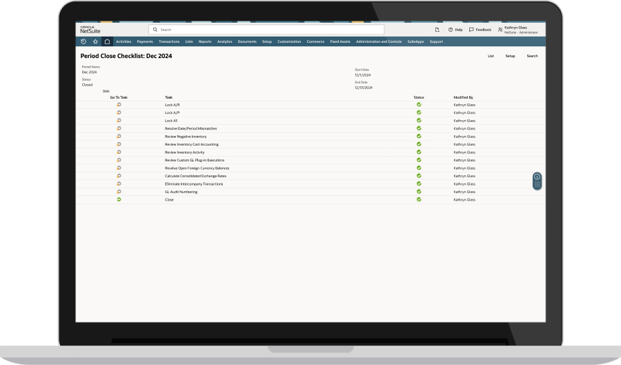 Period Close Checklist