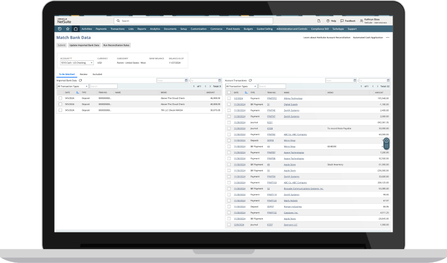 Bank Transaction Matching