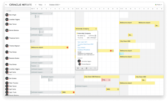 NetSuite Field Service Management Dashboard