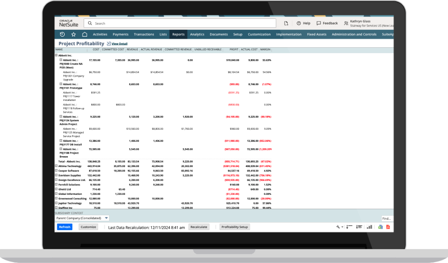 Project Profitability Reporting